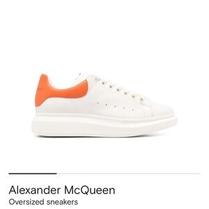 Alexander McQueen White and Orange Oversized Sneakers